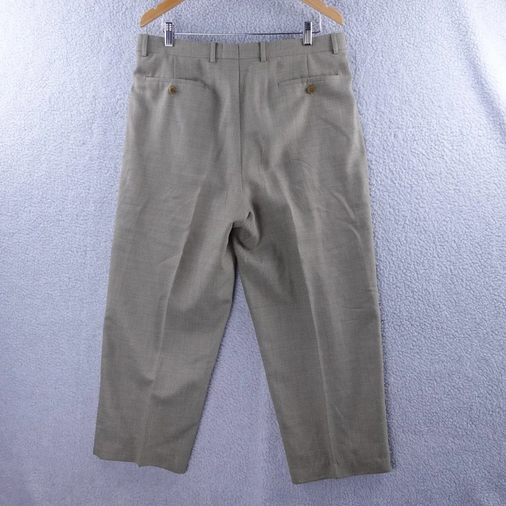 Zanella Neiman Marcus Mens Pleated Dress Pants Brown Size 36x25 Made‎ in Italy